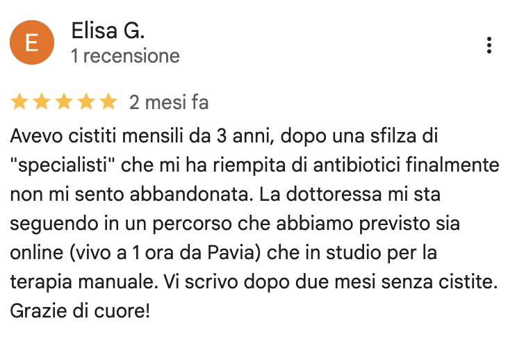Recensione Google a 5 stelle di Elisa G.